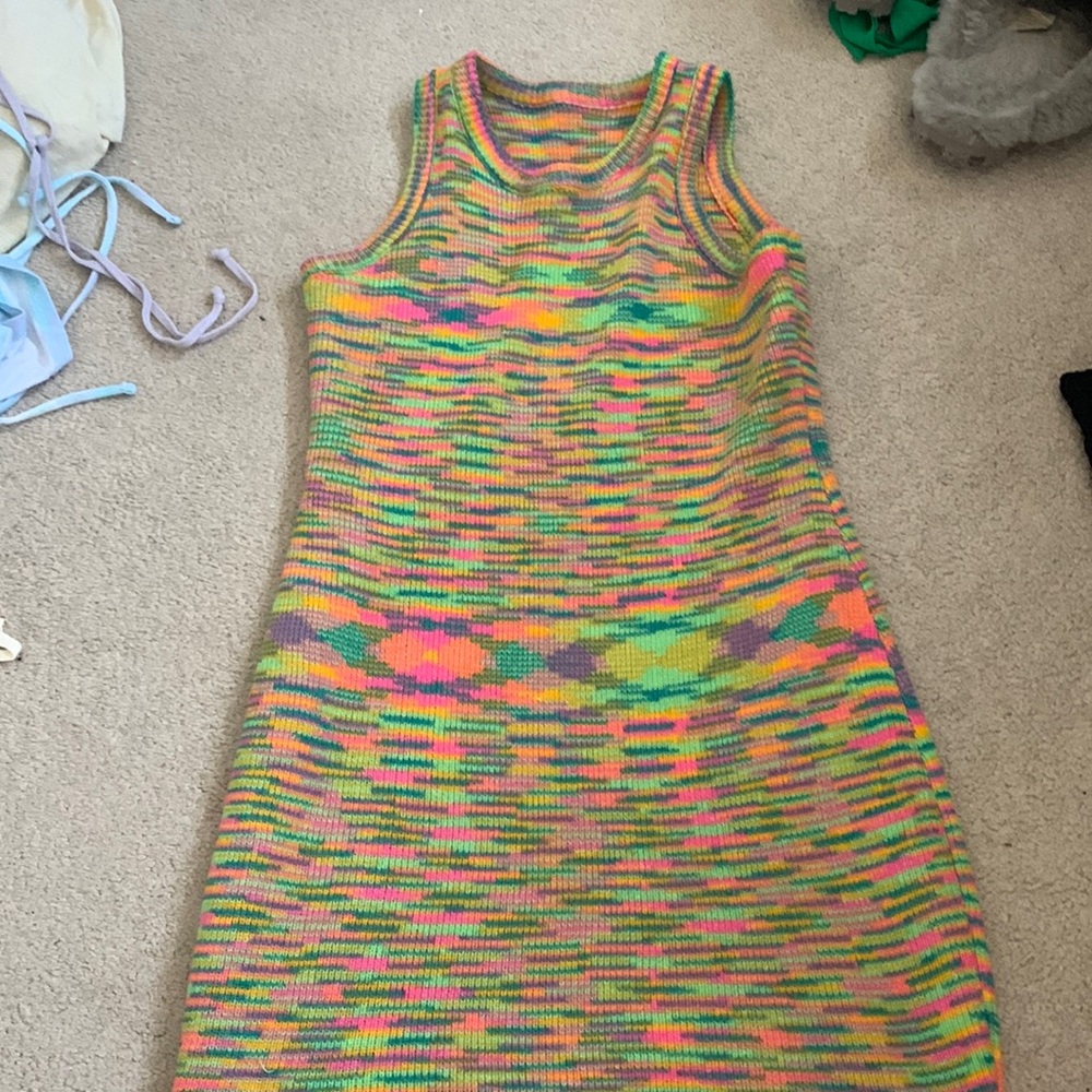 Colorful knit dress